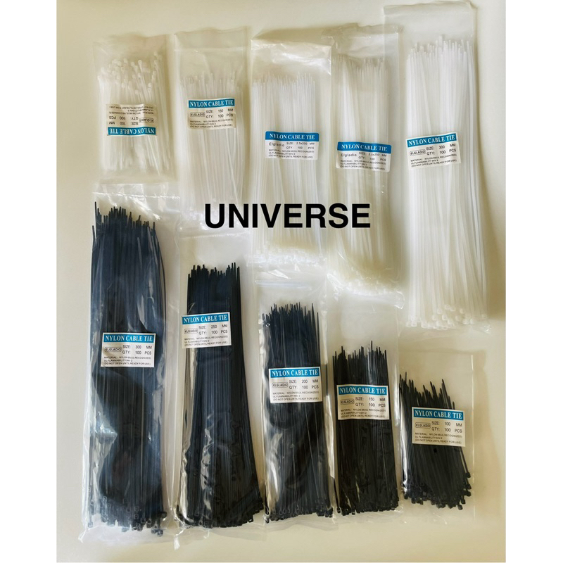 

Grosir (12 pack) Kabel Ties 10cm 15cm 20cm 25cm 30cm Nylon Cable Tie isi 100 pcs Hitam dan Putih