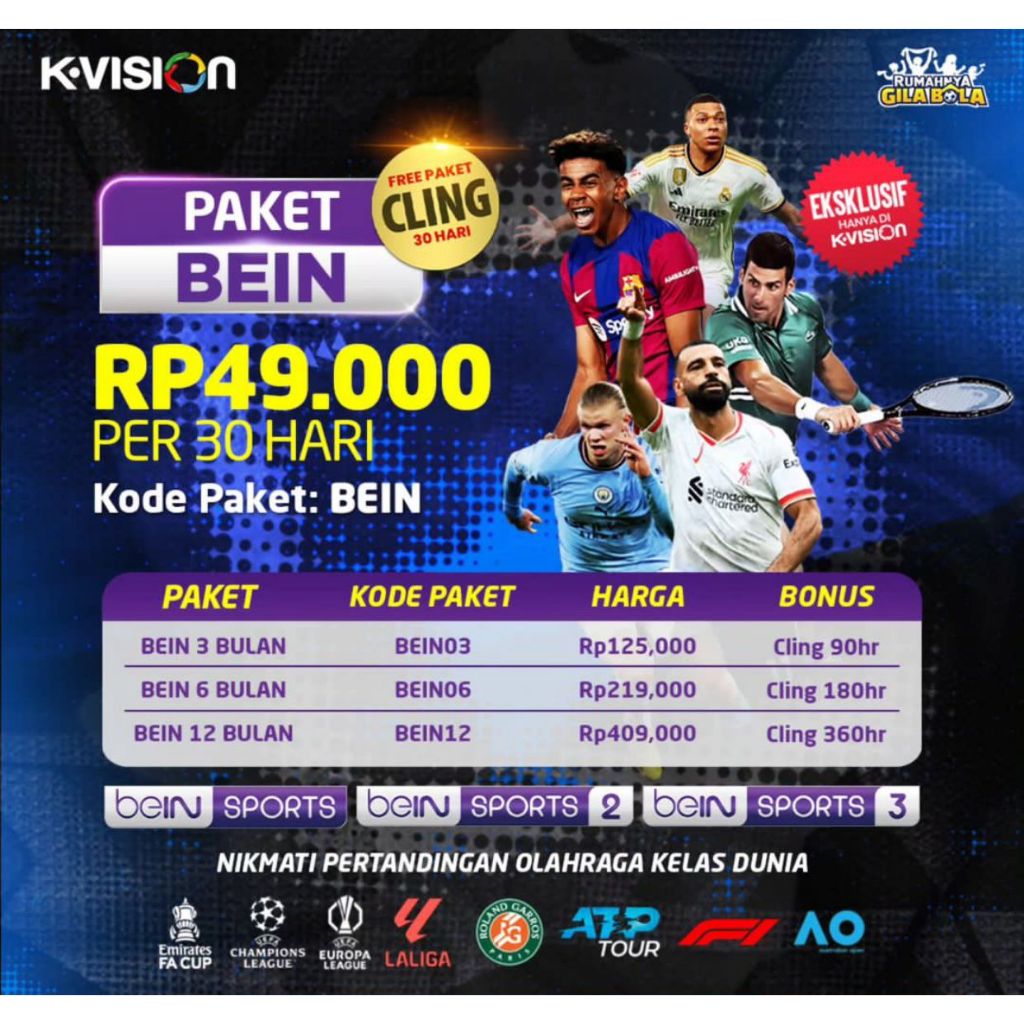 BEIN SPORT K-VISION 6 - 12 BULAN