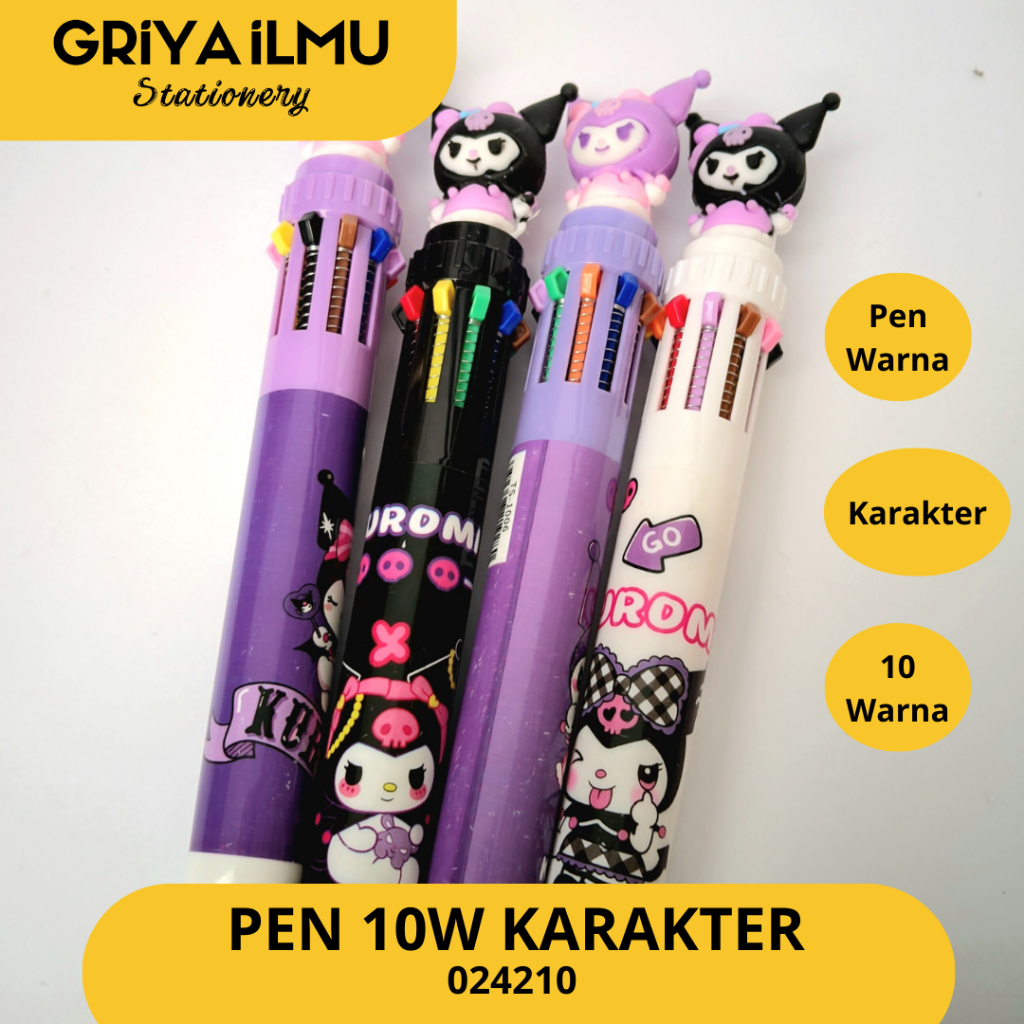 

Bolpoin Warna SANRIO 10 in 1/ PEN 10W KARAKTER CUTE KUROMI/LABUBU (024210)