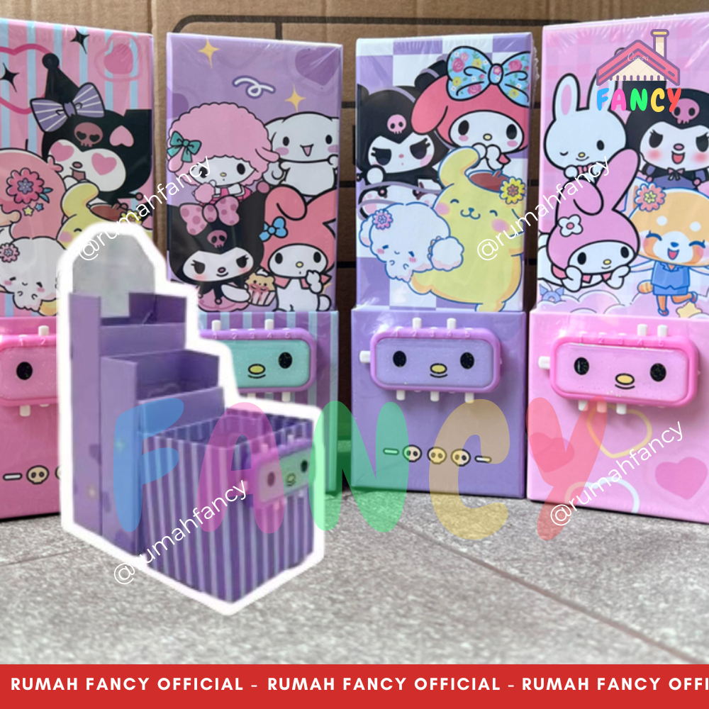

[FREE DUS + BUBBLEWRAP] Kotak Pensil Dus 3 Susun + CERMIN + Password Kode D 190 MelodI Kur0m0i Kucing Hitam SNR Series Lucu Unik Murah