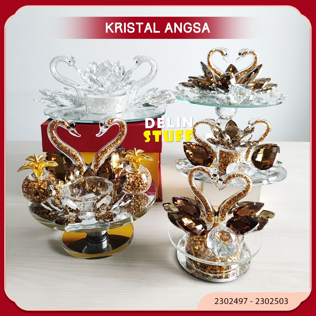Pajangan Angsa Kristal Angsa Hadiah Pernikahan Wedding Kado Pernikahan Wedding (2302497)