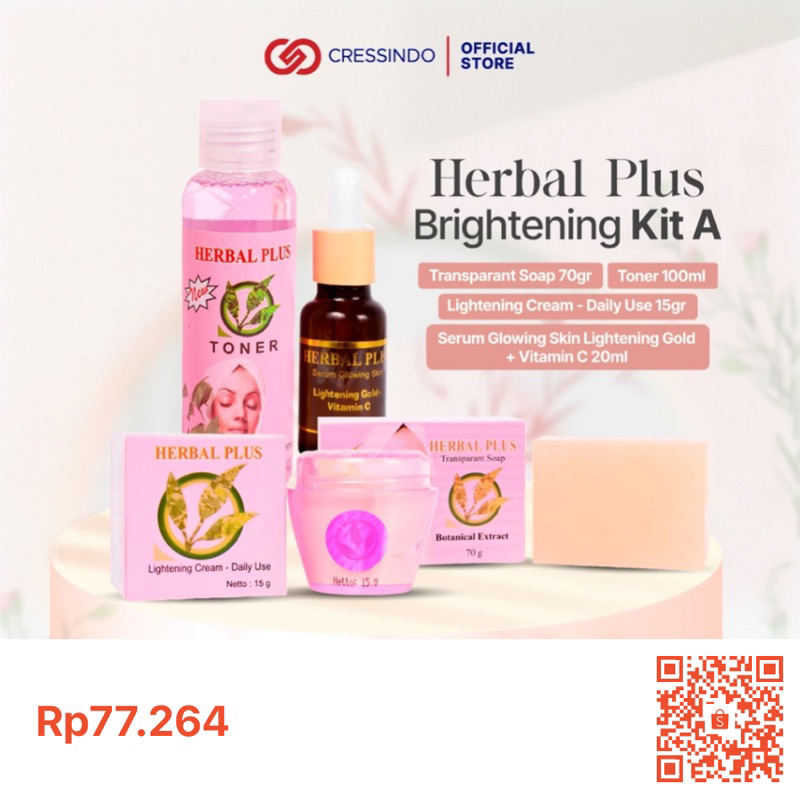 HERBAL PLUS Skincare BPOM - Cream - Brightening Soap - Toner - Serum