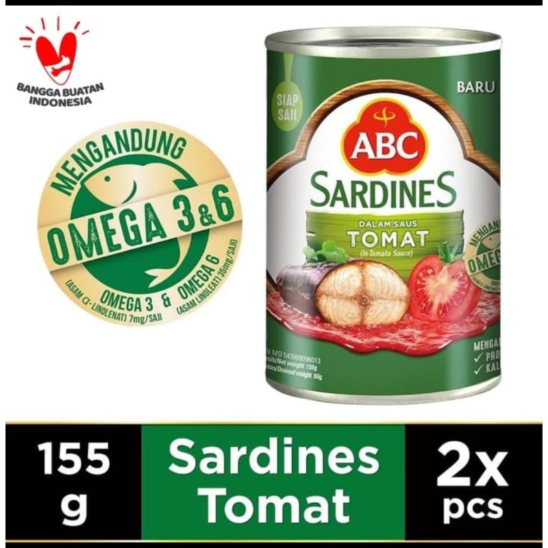 

ABC Sarden Saus Tomat 155Gr isi 2pc