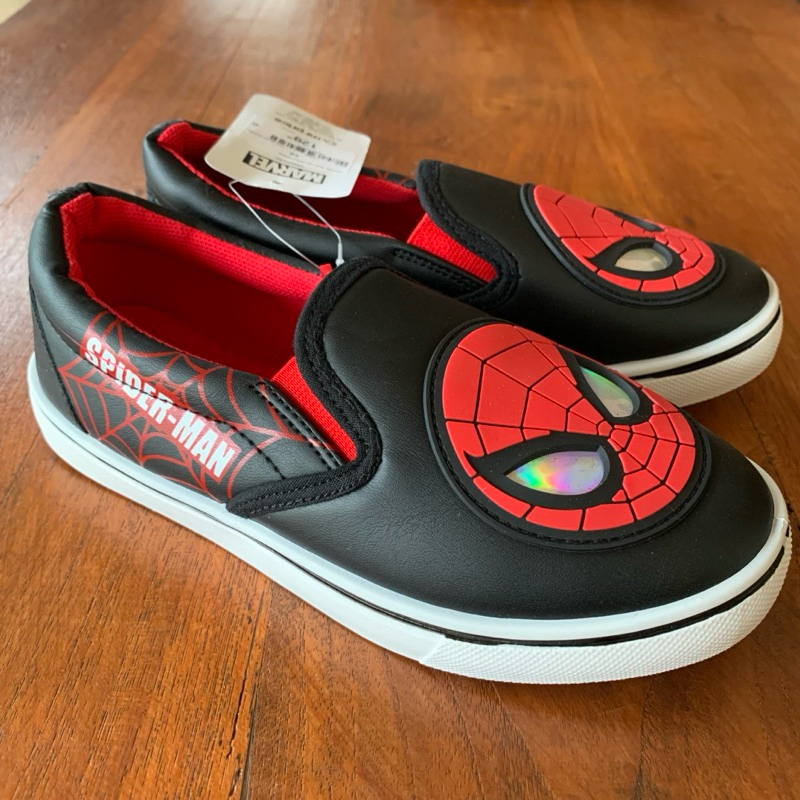 Sepatu Anak Slip on Anak Motif Spiderman Original Kulit asli / sepatu anak spiderman original / sepa