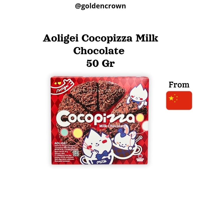 

Aoligei Cocopizza Milk Chocolate | Makanan Ringan Coklat Susu 50g