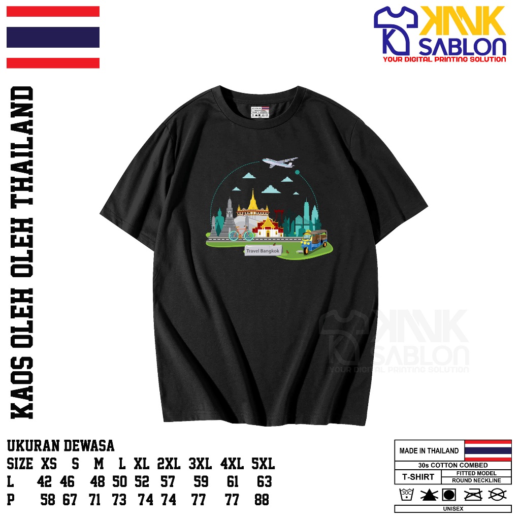 KAOS T-SHIRT OLEH OLEH THAILAND KODE A01 - Baju Souvenir Oleh Oleh Thailand Bangkok Banyak Motif - K