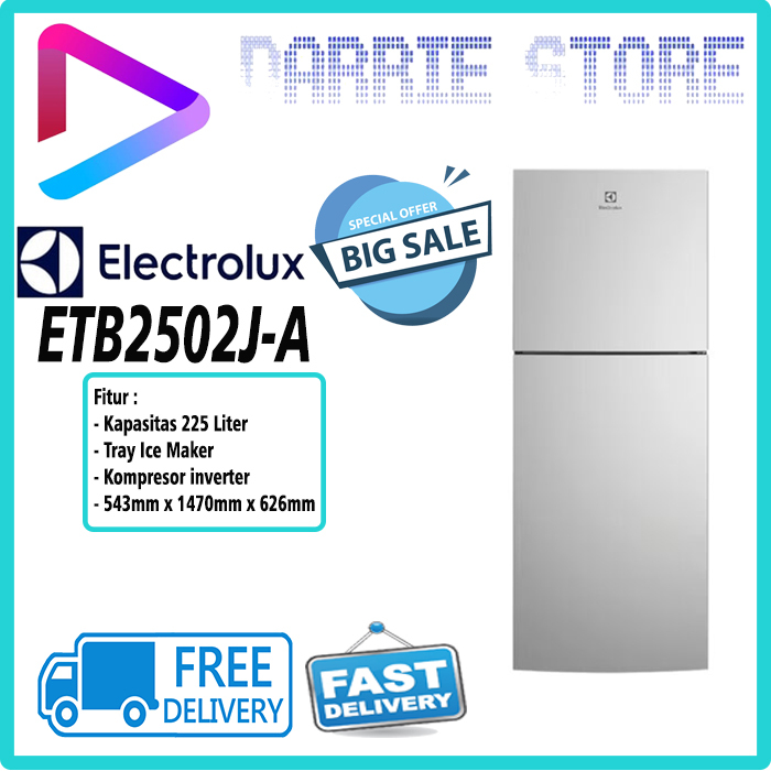 ELECTROLUX ETB2502J-A Kulkas 2 Pintu Inverter ETB2502JA ETB2502