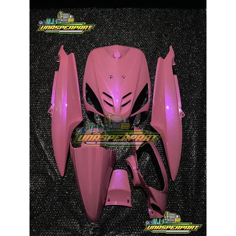 Cover full body halus yamaha mio sporty warna pink lembayung ungu