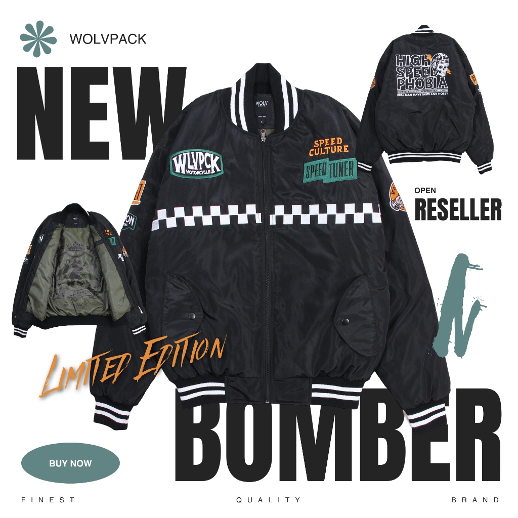 Jaket Bomber Bordir Pria / Jaket Pria Original / Jaket Baseball / Jaket Bomber Phobia Pria Wanita / 
