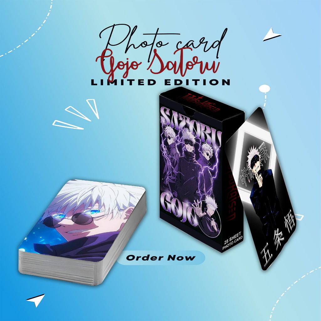 PHOTOCARD SET GOJO SATORU ANIME JUJUTSU KAISEN PREMIUM FREE BOX