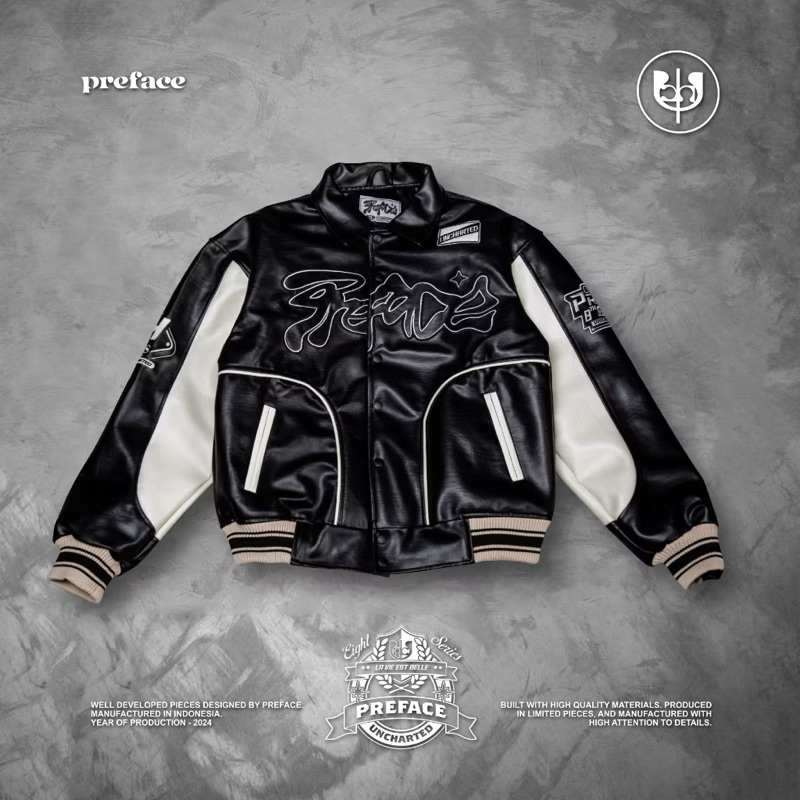 PREFACE Uncharted Varsity Leater Jacket