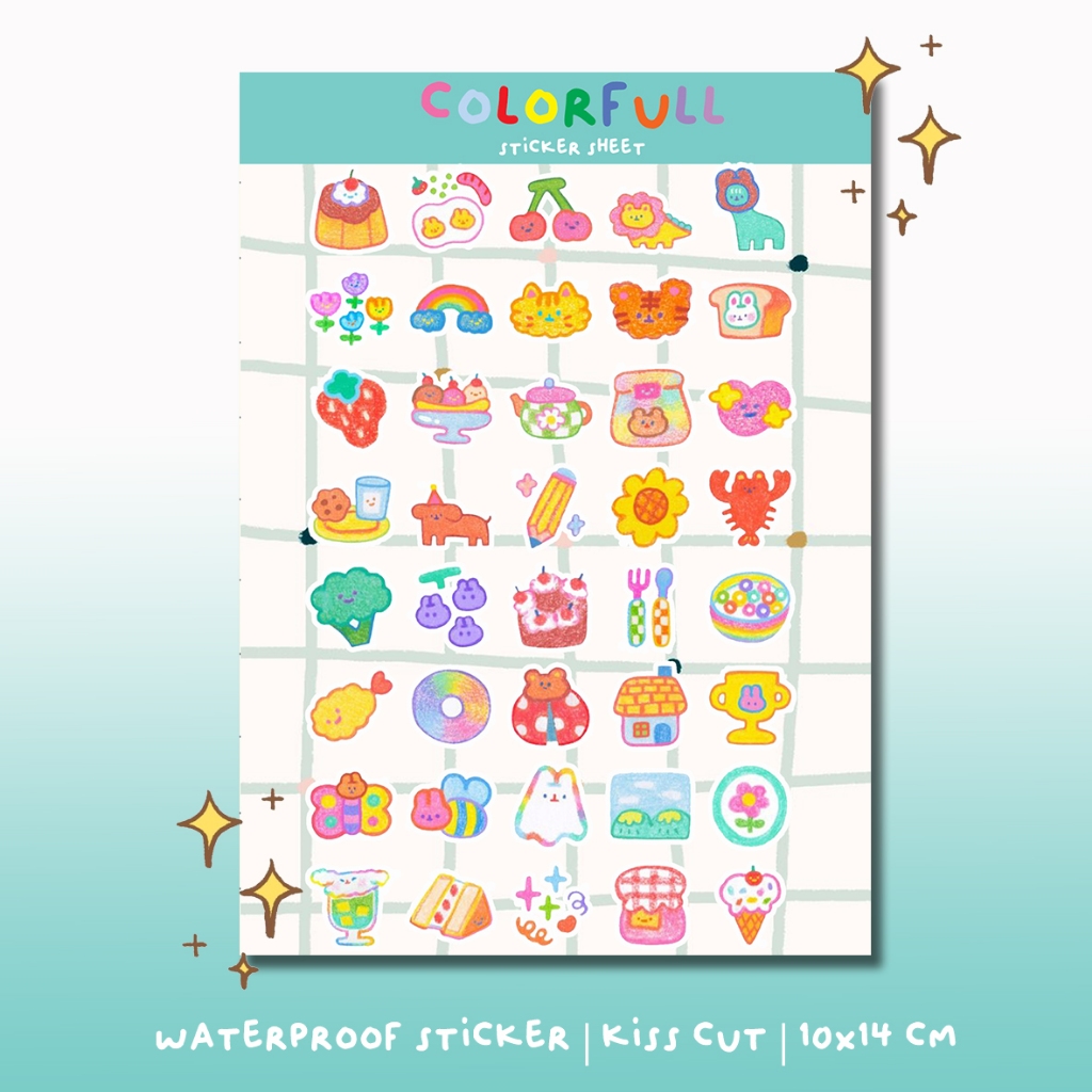 

Sticker Waterproof Jurnal Colorfull | Sticker Aesthetic | Kiss cut