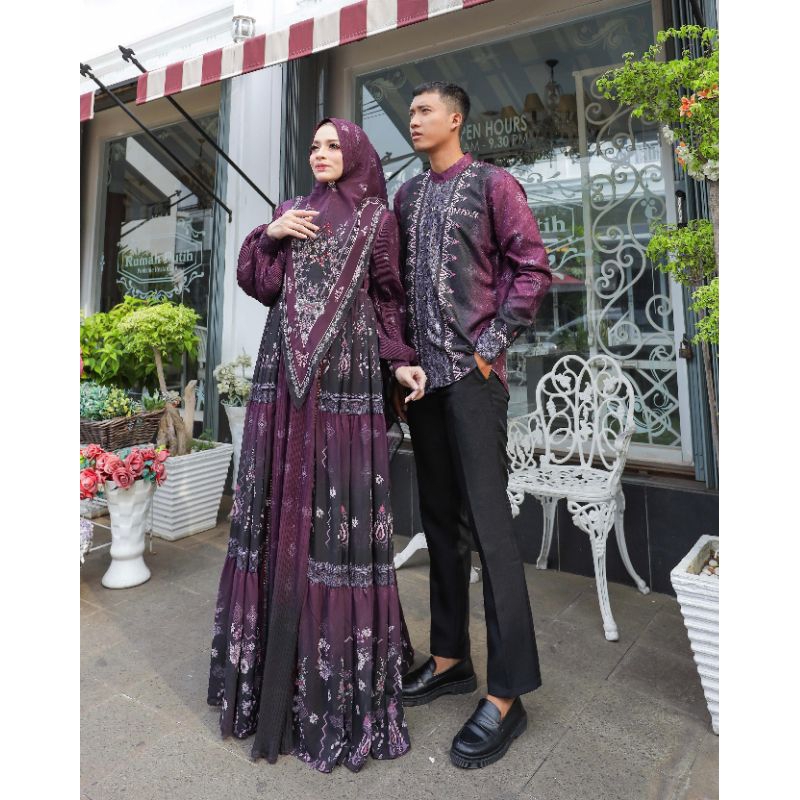 Delisha Raya Serimbit Series By Alya Syari / Gamis set Syari Terbaru / Gamis keluarga Terbaru
