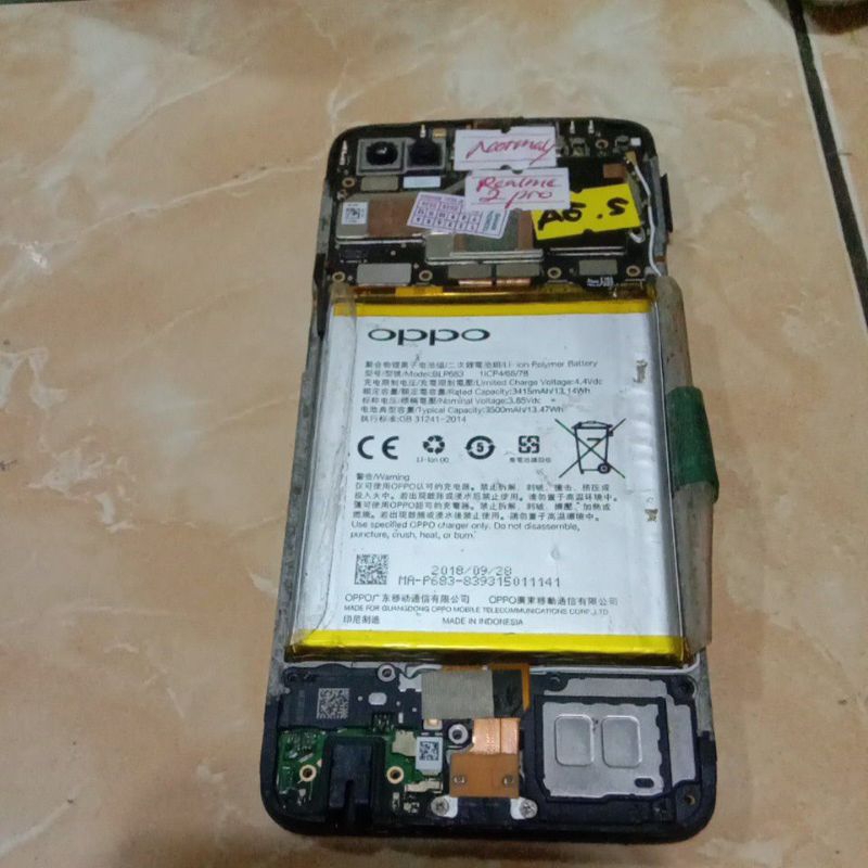 Realme 2 pro normal minus lcd pecah