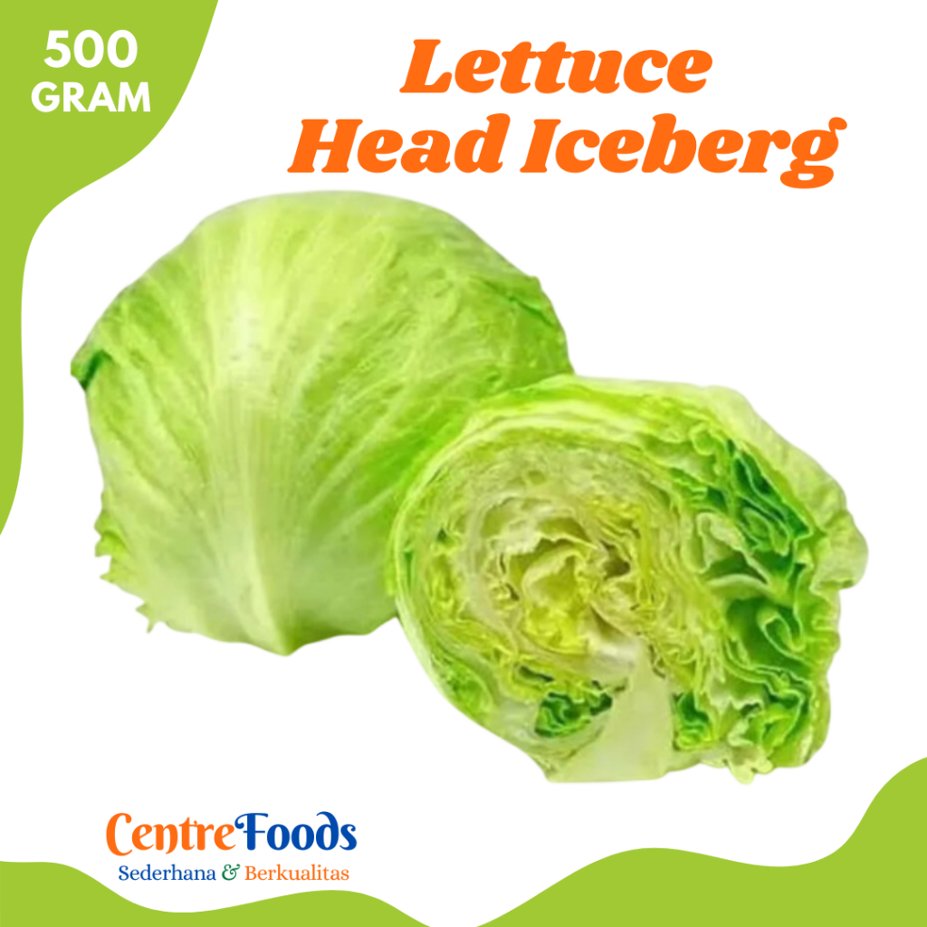 

LETTUCE HEAD Iceberg - Salada Kepala | 500gr [ Harga Per 0,5 Kg ]