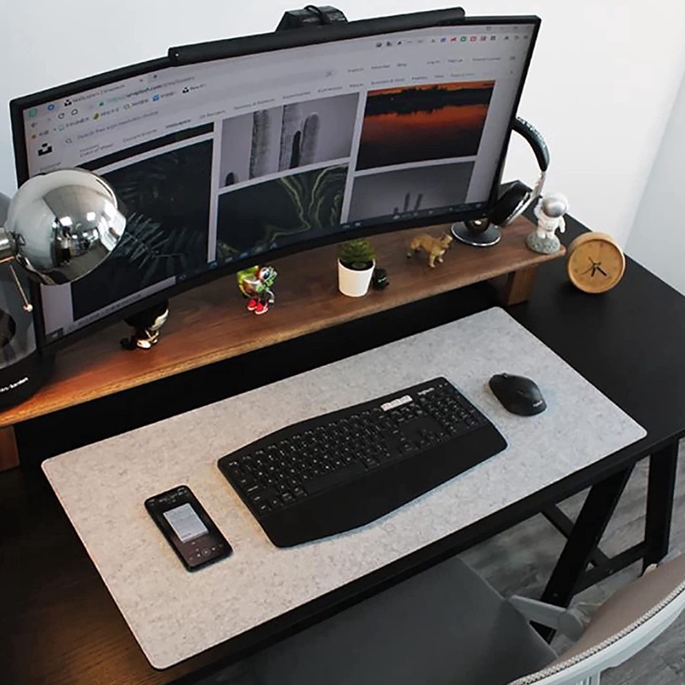 Terlaris Mousepad Alas Meja Laptop Komputer Keyboard Non Slip Desk Mat  Gray