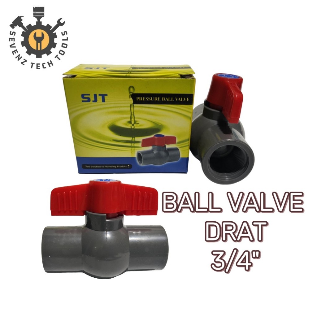 BALL VALVE DRAT 3/4" SJT STOP KRAN PIPA PVC DRAT 3/4" TEBAL KRAN PVC DRAT DALAM