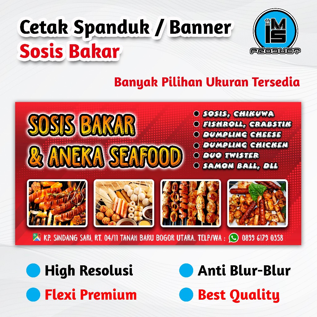 cetak spanduk banner sosis bakar