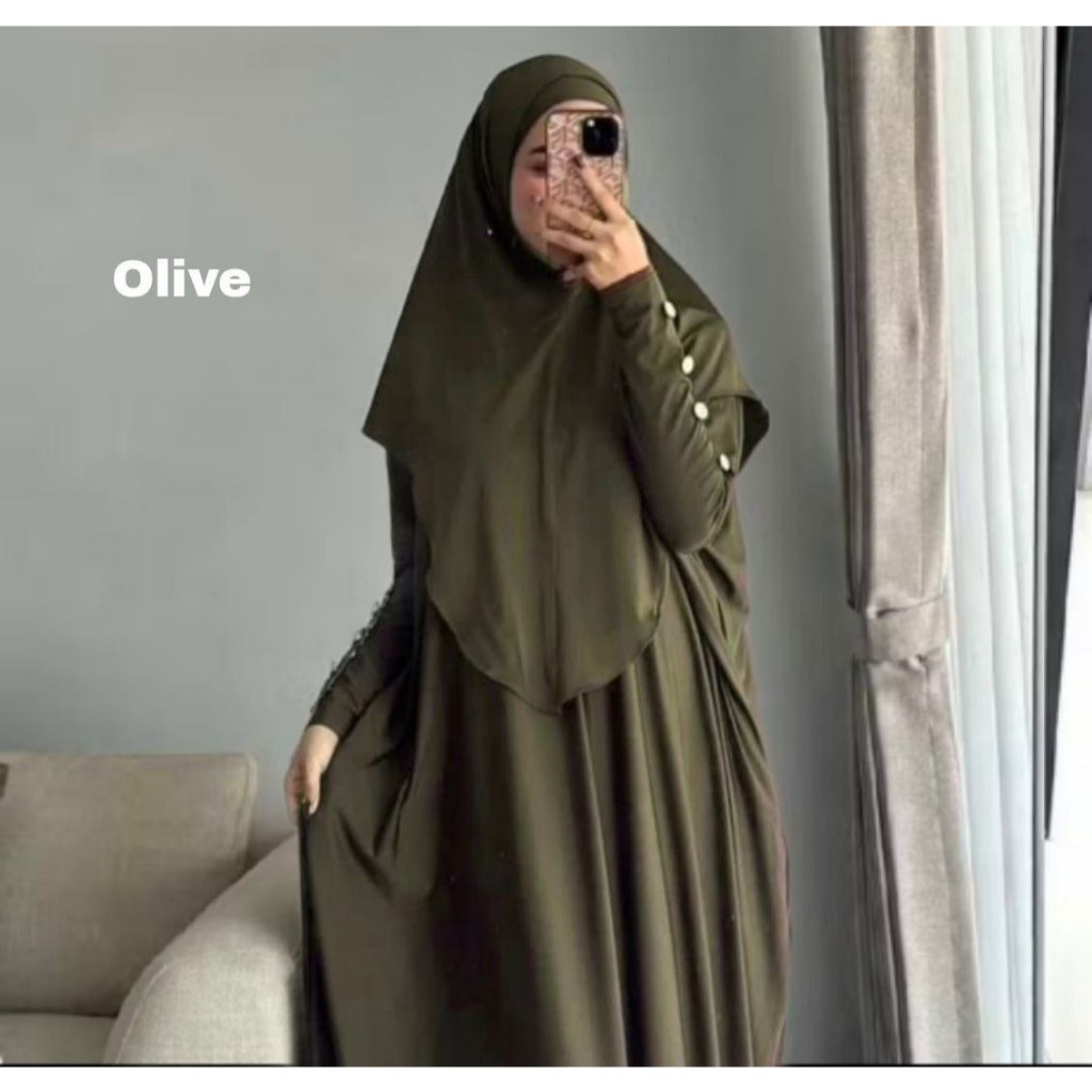 RB Gamis Polos Abaya Inara Set Gamis Polos Free Hijab Bahan Jersey Premium Gamis Tebal Jumbo