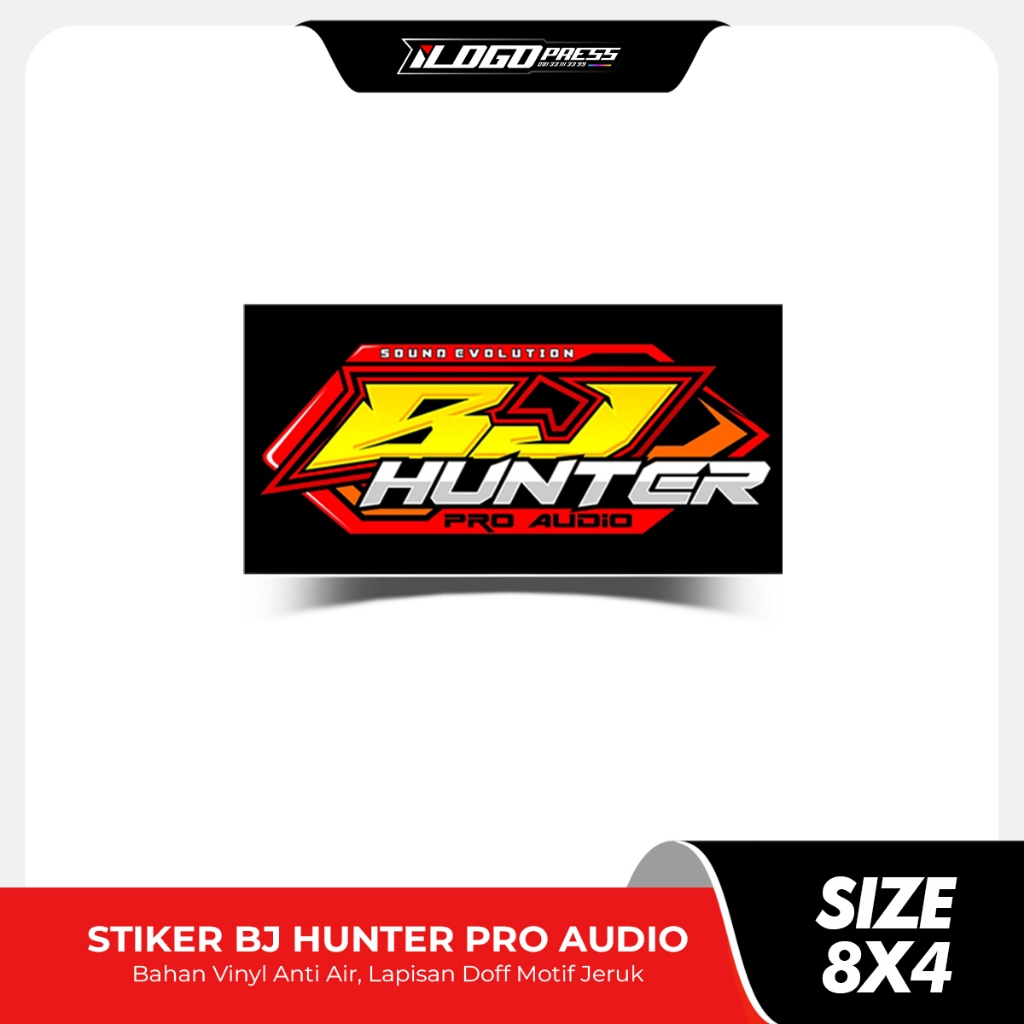 Stiker Sound System BJ HUNTER Pro Audio NEW Vinyl Anti Air (Bijian)