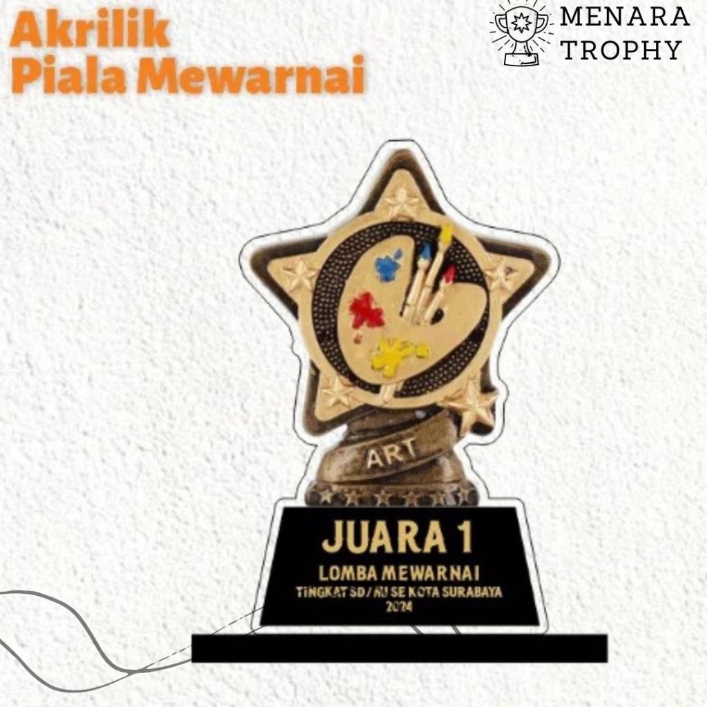 Piala Lomba Melukis Piala Lomba mewarnai Piala Menggambar Akrilik Custom