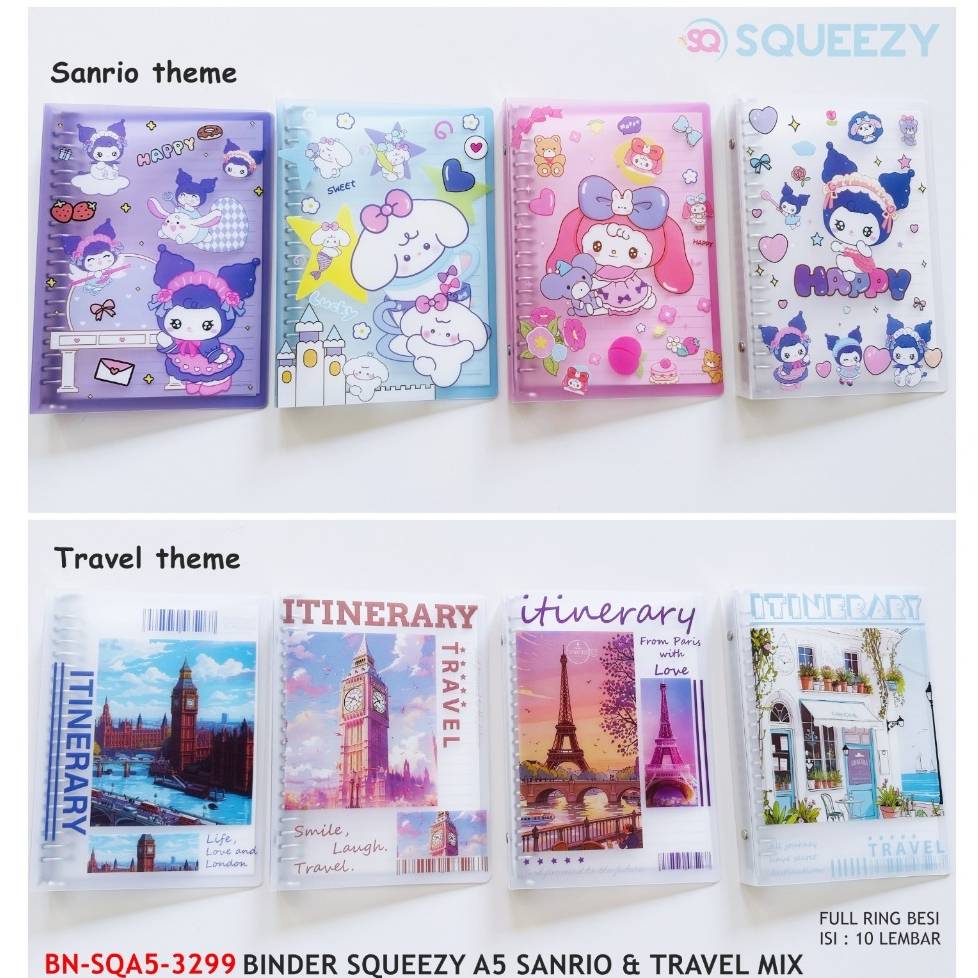 

Binder Notebook Squeezy A5 isi 60 Lembar / Notebook Binder Fancy Squeezy BN-SQA5-3299-RANDOM