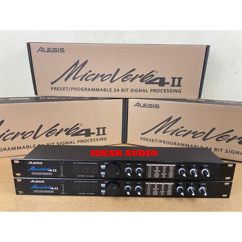 EFEK VOCAL ALESIS MICROVERB 4 II 24 BIT KUPING BESI MADE IN TAIWAN EFEK VOCAL ALESIS MICROVERB4 II