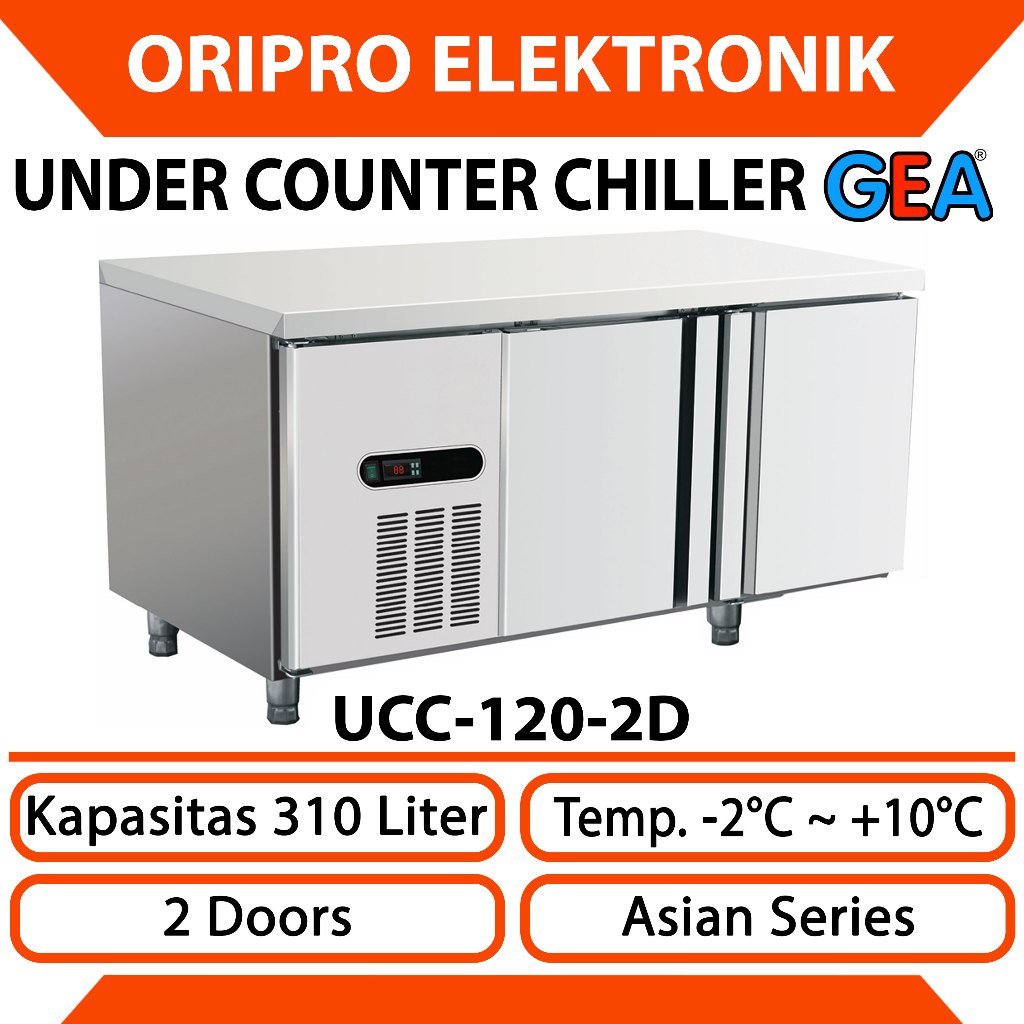 Under Counter Chiller 2 Pintu 310 Liter Asian Series GEA UCC-120-2D