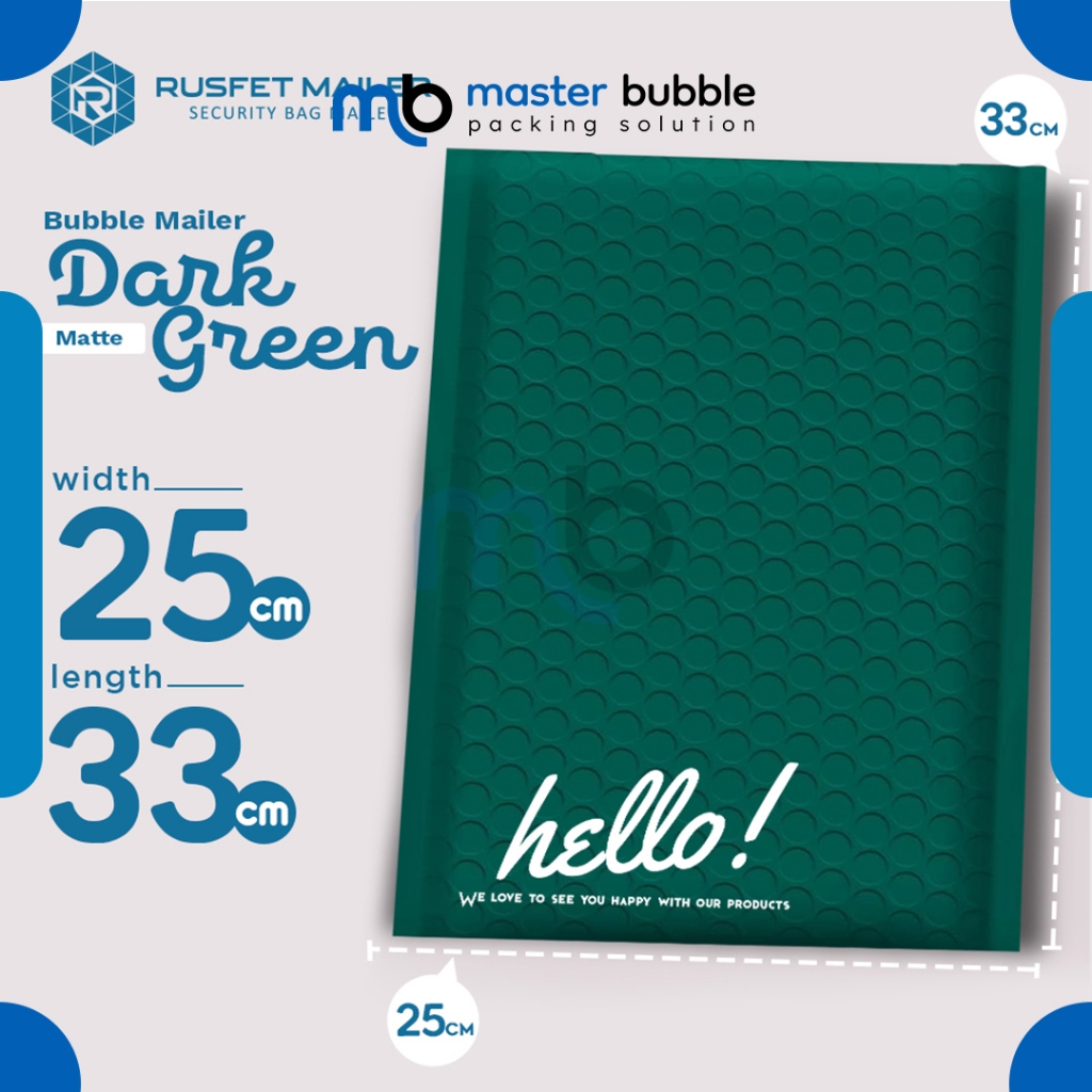 

Amplop Bubble Mailer Polos Dark Green 25 x 33 cm Harga Ecer Amplop Packing Olshop Termurah Rusfet