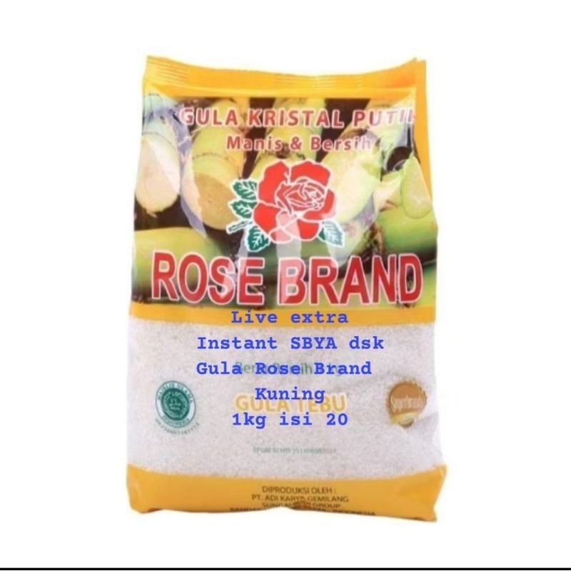 

Gula rose brand kemasan 1kg SBYA DSK