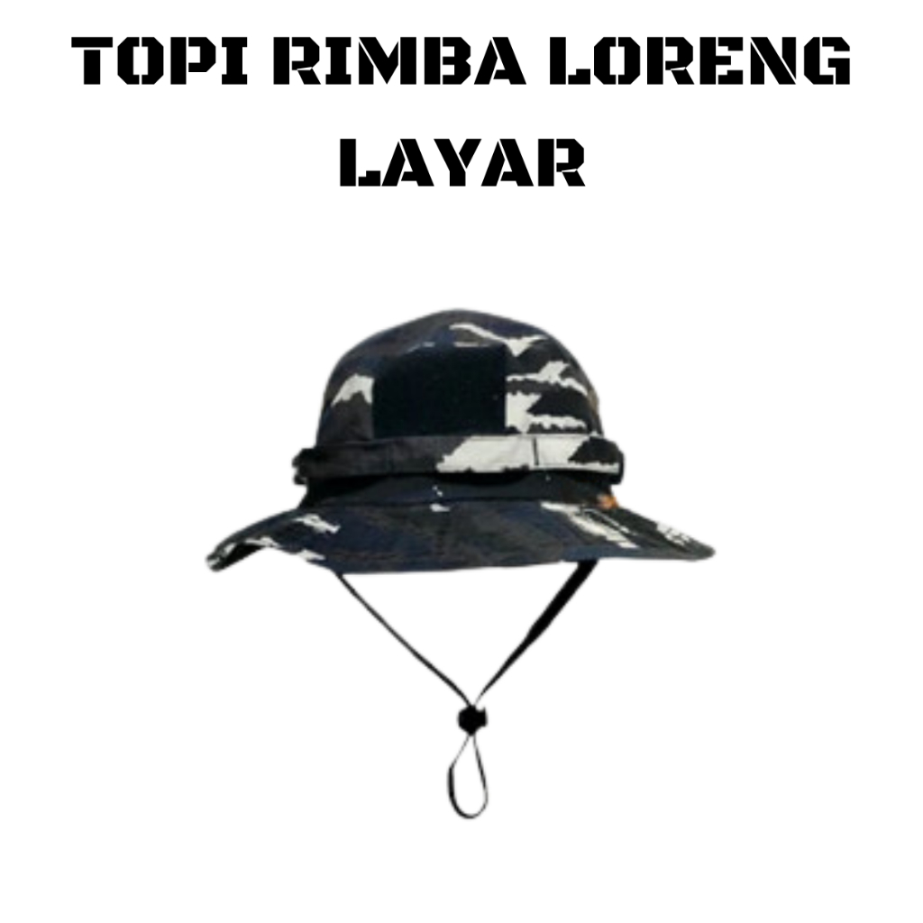 TERMURAH TOPI RIMBA LORENG LAYAR / TOPI BULAT DORENG LAYAR / TOPI JUNGLE HAT / PRODUK ORIGINAL COD