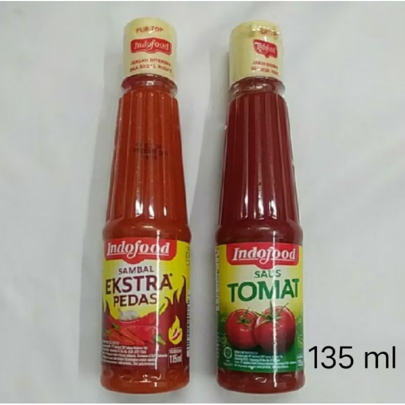 

Saos Indofood ekstra pedas dan tomat kemasan botol 135 ml ( 3 x 135 ml )