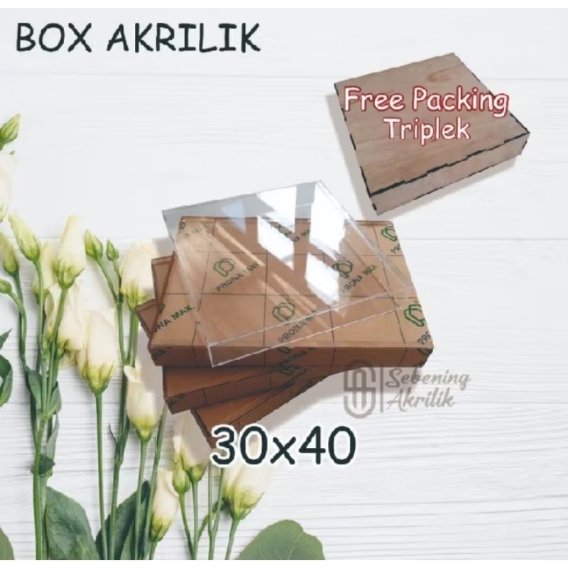 Box akrilik Sliding 30x40x6 / Frame Akrilik mahar