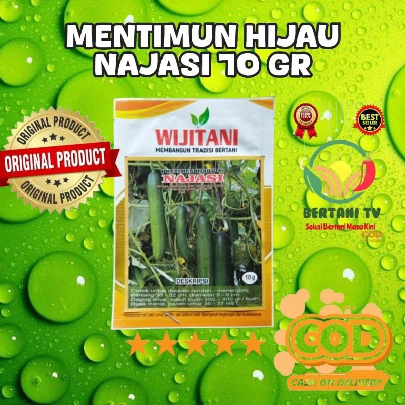 

timun najasi 20 gr , timun hijau manis , renyah tidak pahit dan disukai di kalangan pasar