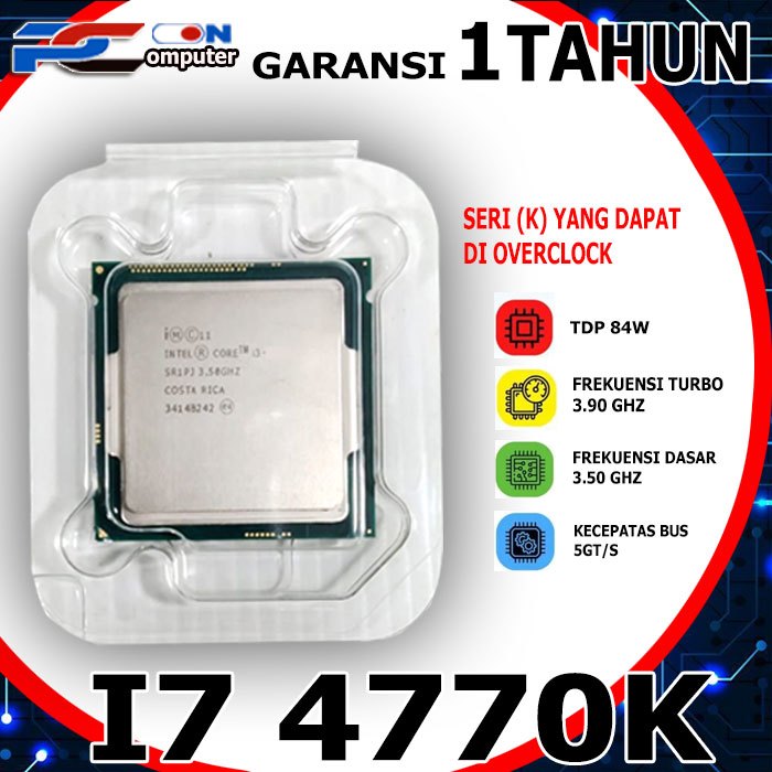 Prosesor Intel Core Lga 1150 i7 4790K / i7 4770k  3,90 GHz