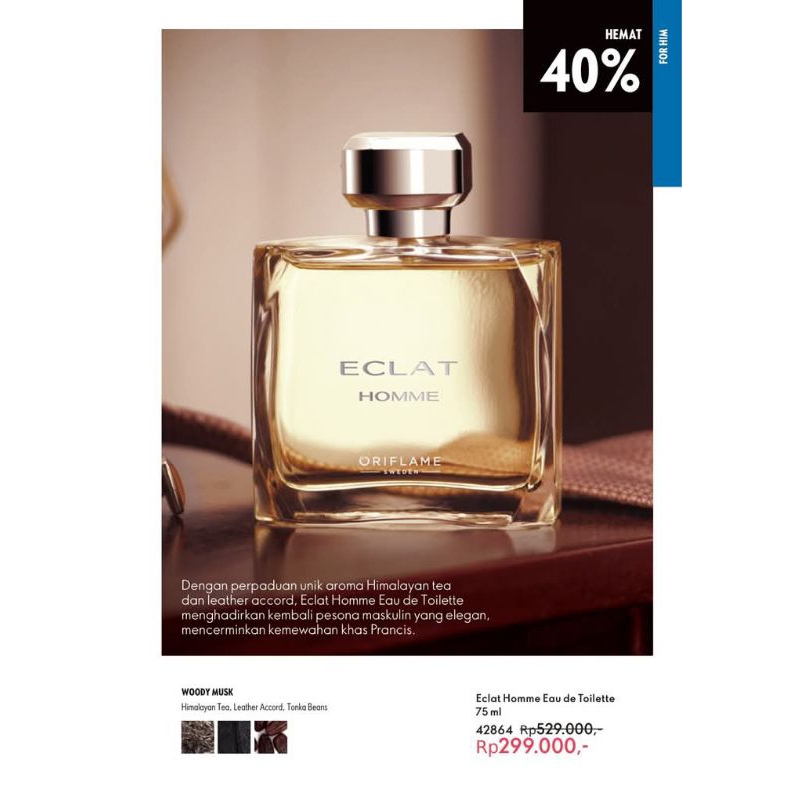 ORIFLAME ECLAT HOMME EAU DE TOILETT 75ml