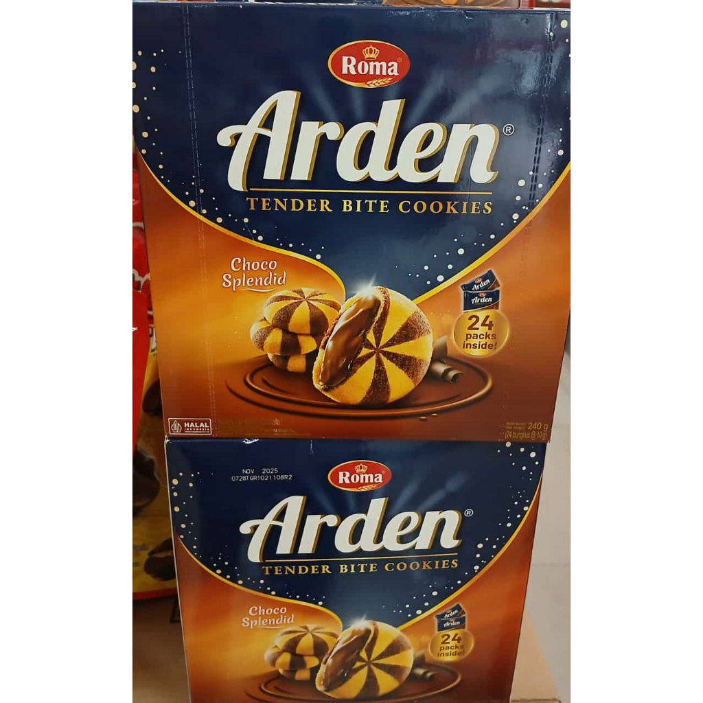 

Roma Arden Tender Bite Cookies 240gr Kukis Isi Krim Cokelat Biskuit Choco Splendid (isi 24pack)