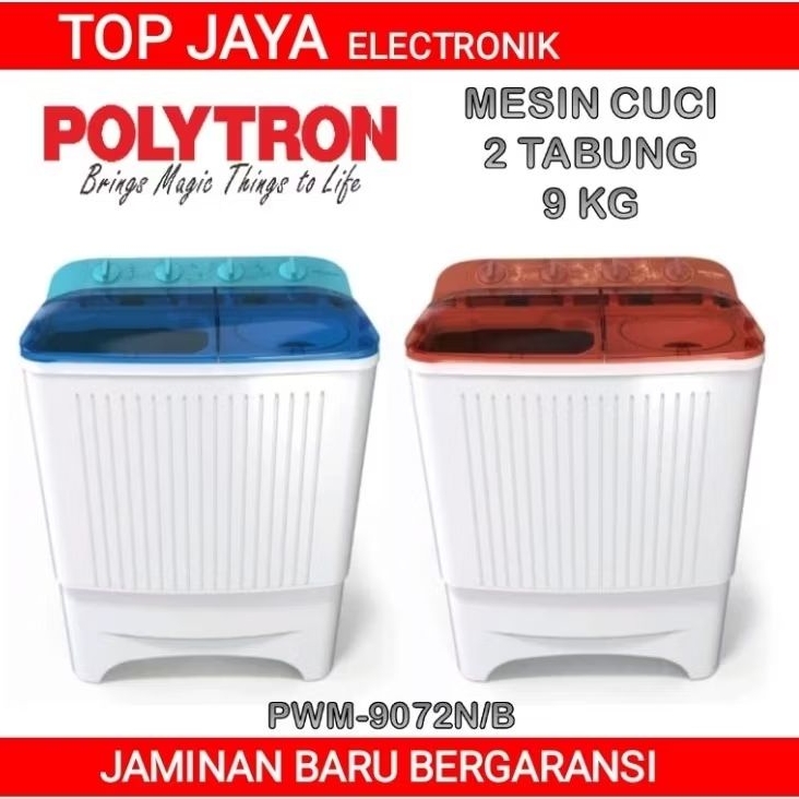 MESIN CUCI POLYTRON 9 KG 2 TABUNG/ POLYTRON MESIN CUCI 9 KG NEW SERIES