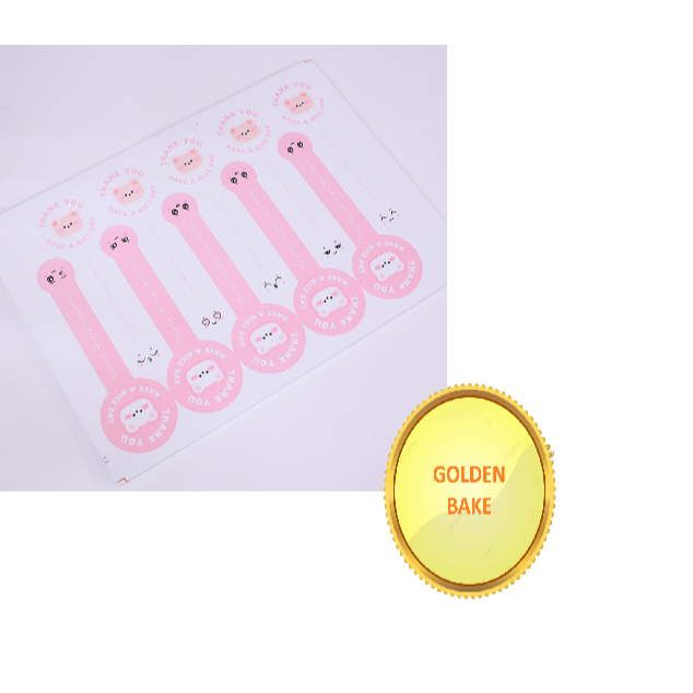 

100pcs 10cm PINK stiker tq thank you stiker handmade stiker label box dus segel box dus kotak