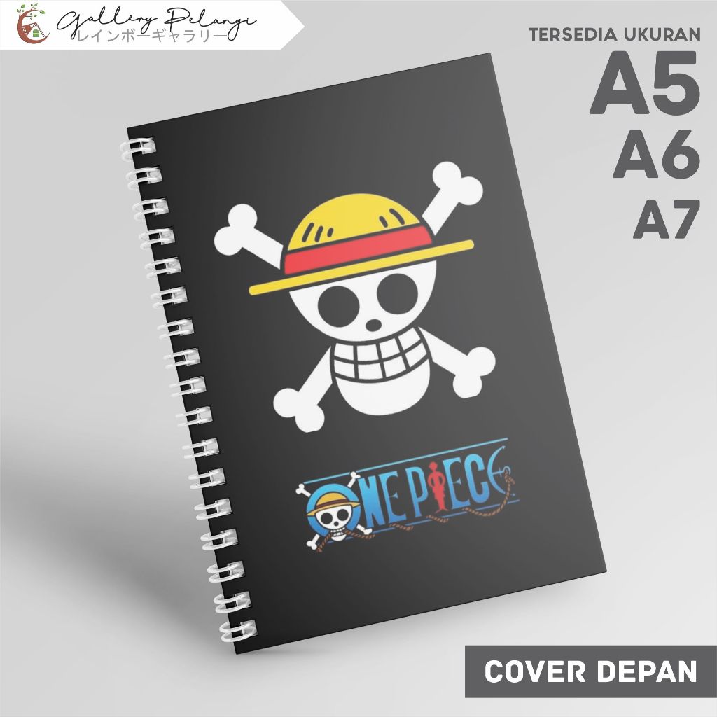 

Notebook Spiral A5 A6 A7 Japan Anime One Piece Jolly Roger Straw Hat Pirates Luffy Symbol sketchbook