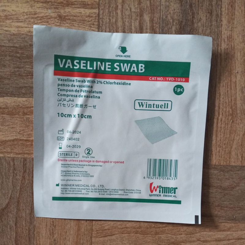 Vaseline swab seperti supratul lomatul sofratulle, daryatul, bactigras