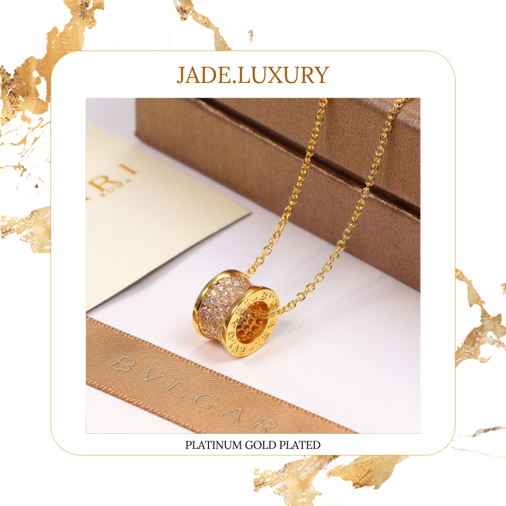 [Premium Gold Plated] BVLGA.R.I B.ZERO.1 Necklace / Kalung Wanita Rose Gold / With Diamond