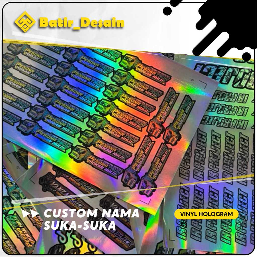 

(SARU HARI JADI!!!) CETAK STIKER HOLOGRAM A3+ BEBAS CUSTOM GAMBAR/ BEBAS REQUEST SESUKA HATI
