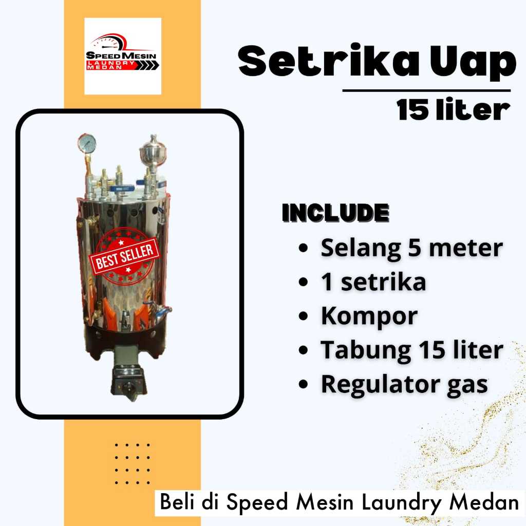 Setrika Uap Laundry 15 Liter Boiler Uap Laundry Setrika Uap (BERAT ASLI)