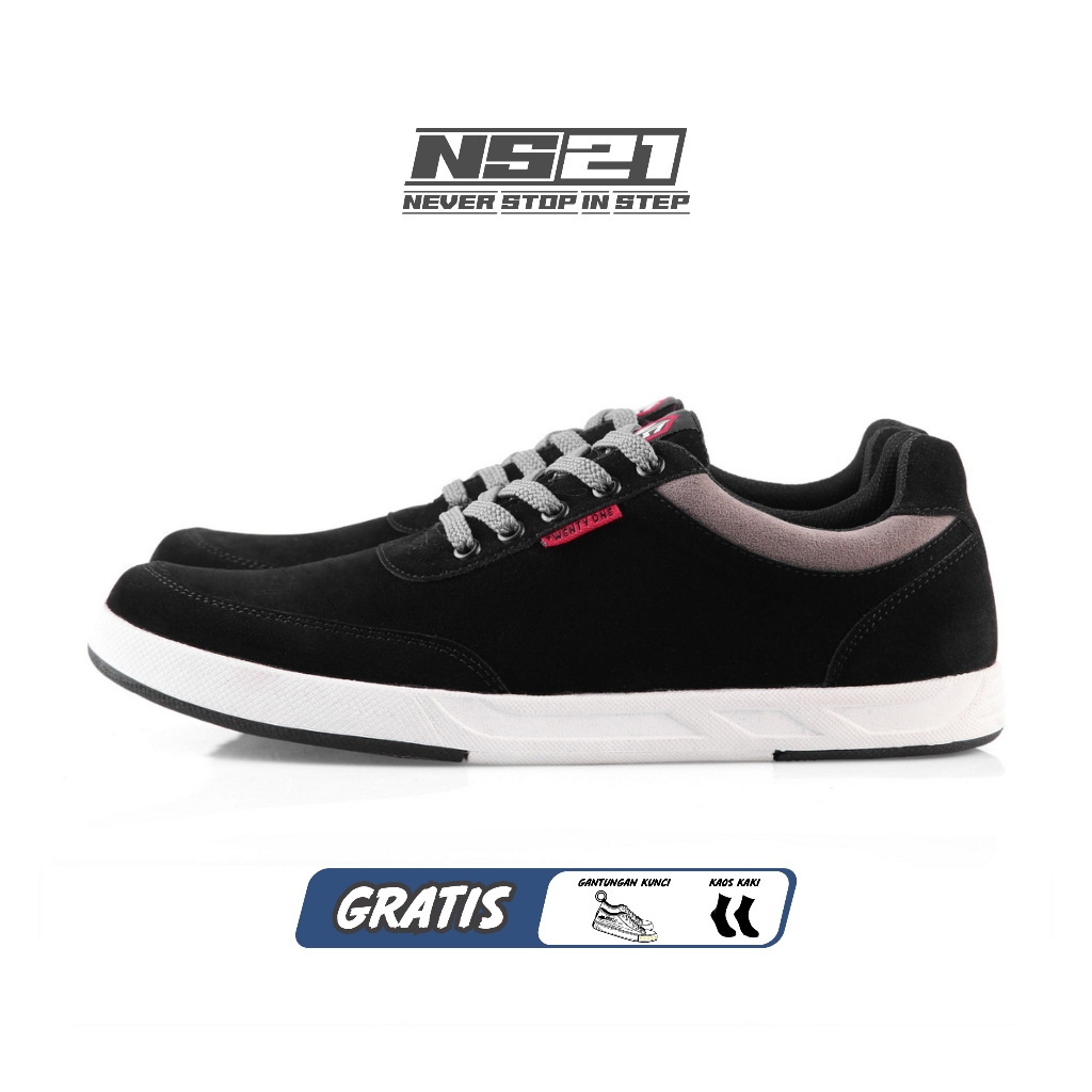 Sepatu Pria Hitam Kombinasi Abu Ns Twenty One
