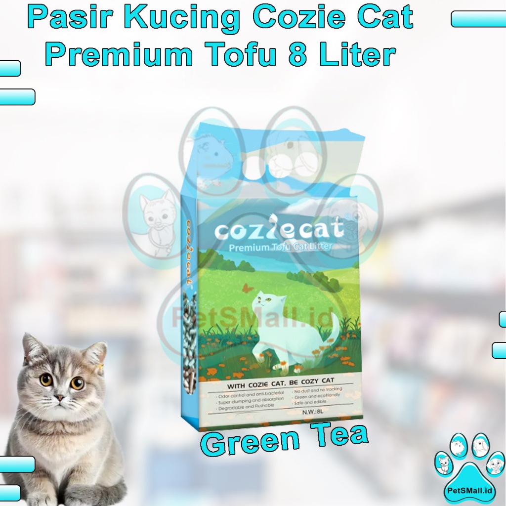 Premium Pasir Soya Tofu Cozie Cat 8 Liter Pasir Kucing Gumpal Wangi Tofu Soya Cozie Cat Cat Litter