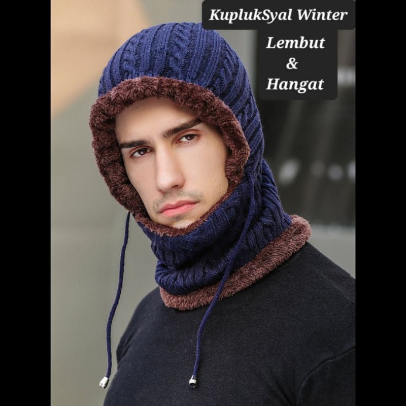 TOPI KUPLUK SYAL WINTER MUSIM DINGIN PRIA WANITA