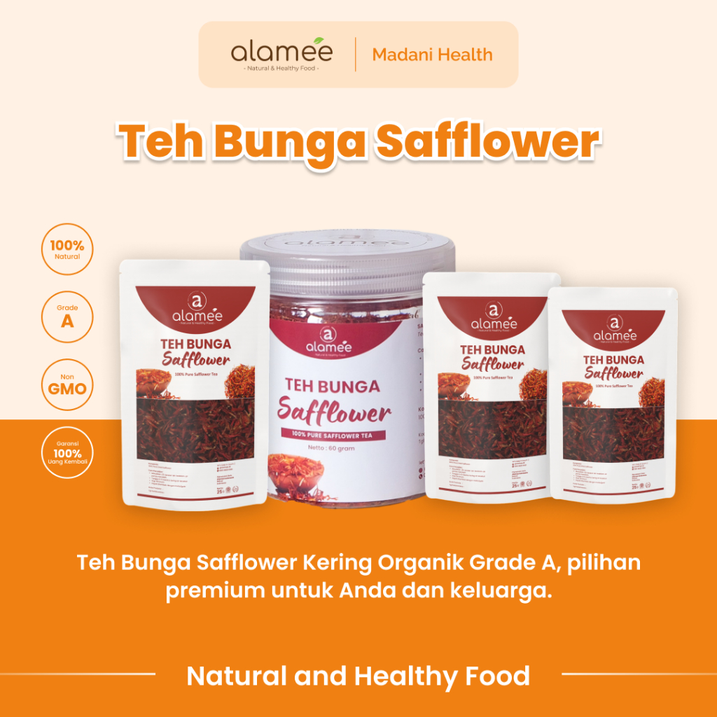 

ALAMEE Teh Bunga Safflower Herbal Tea Original Organik Alami Siap Seduh Minum Minuman