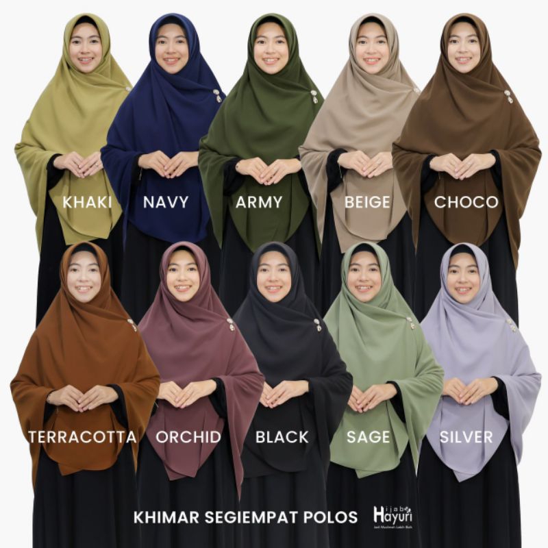 Kerudung segi empat polos [120x120] khimar segiempat Hijab Hayuri