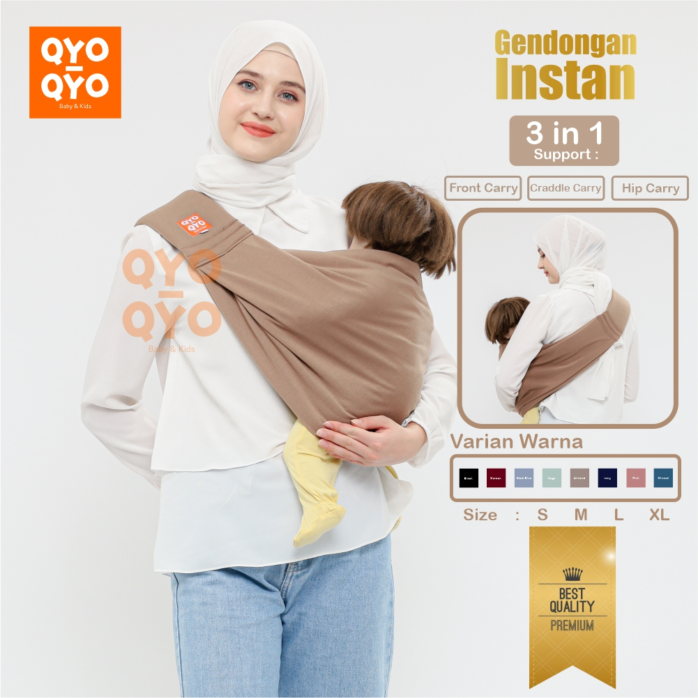 Gendongan Bayi Samping Depan Instan Geos Busa Gen Two Premium QYO-QYO